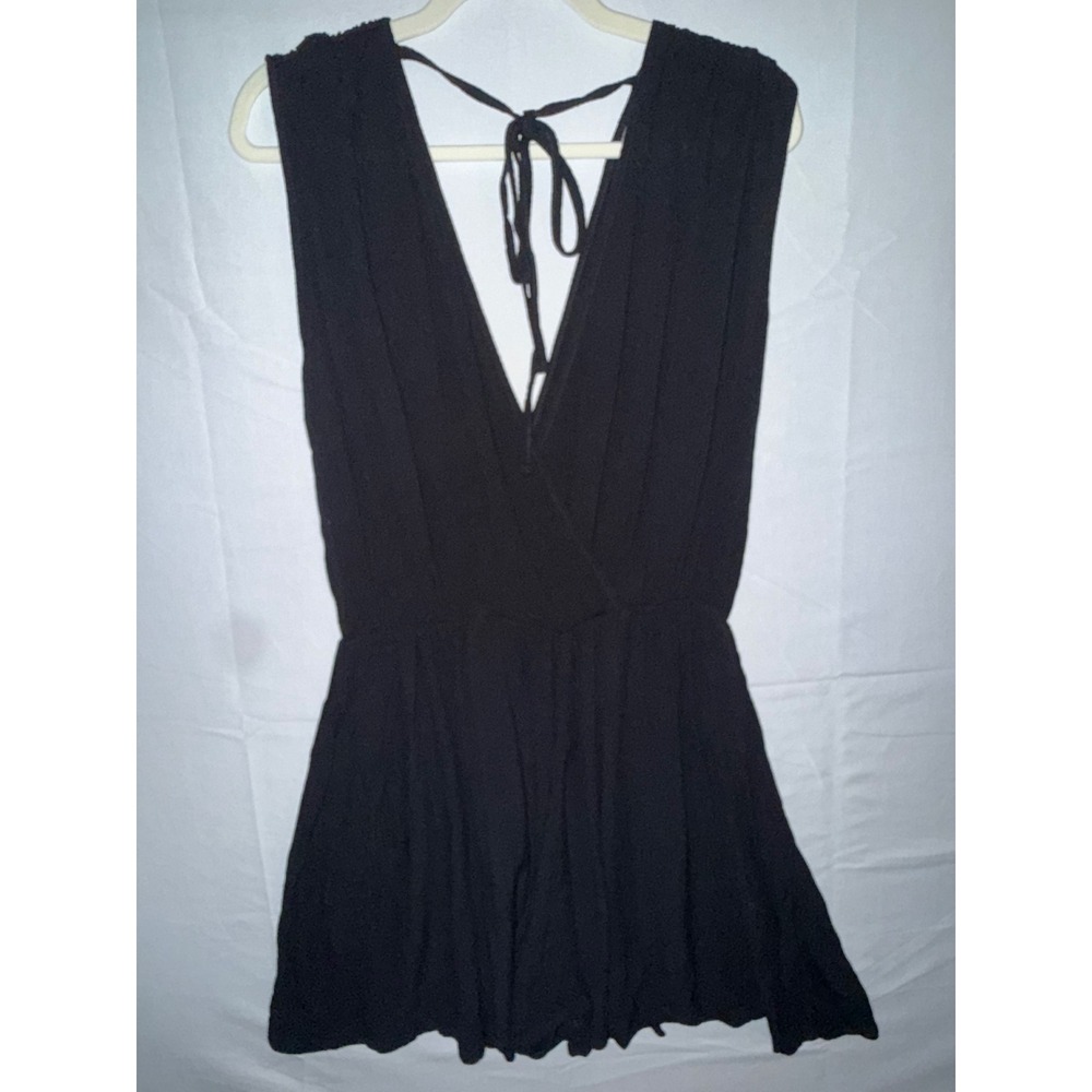 Zenana‎ Women Black Surplice V-Neck Sleeveless Romper QP-7177 Large